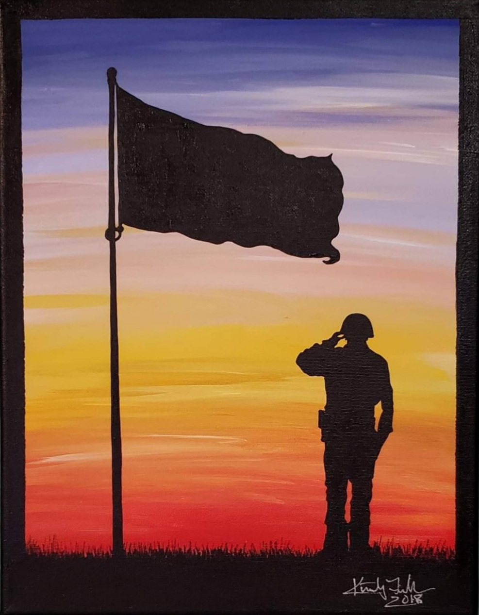 Canvas Painting Class: Soldier Saluting (11″x14″)