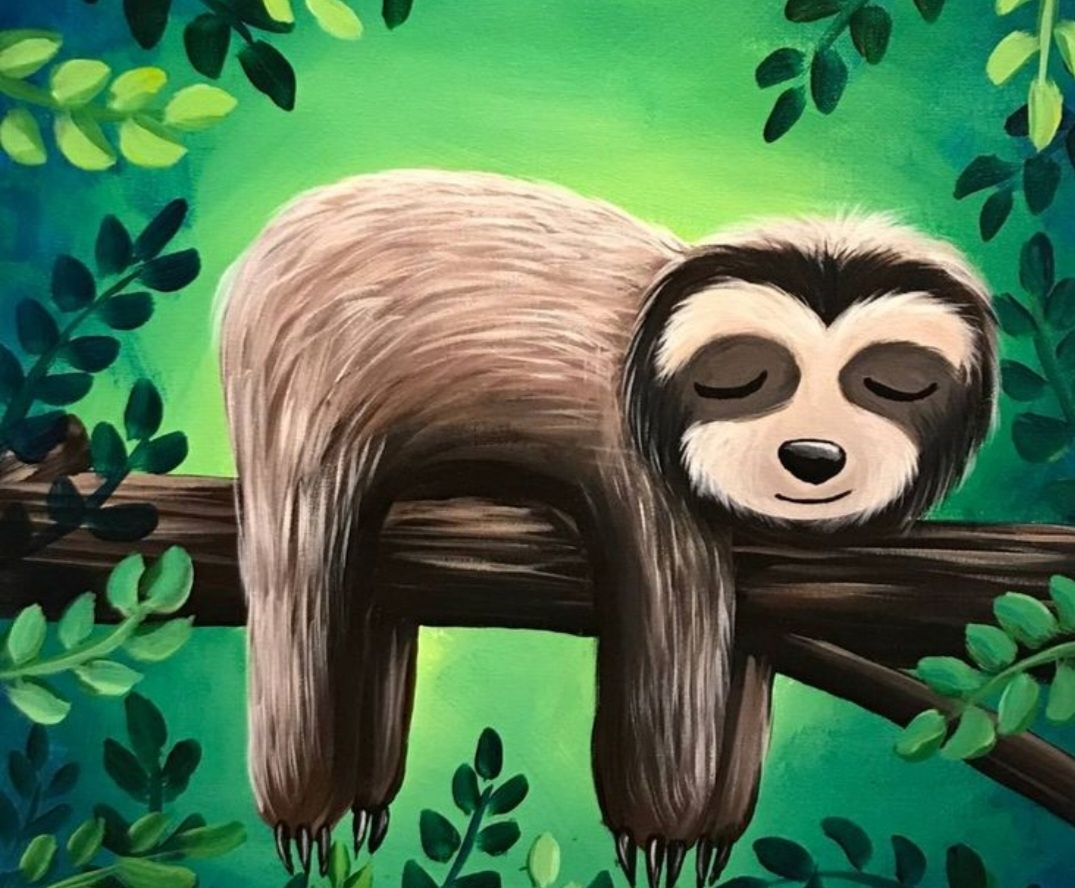 Canvas Painting Class: Sloth