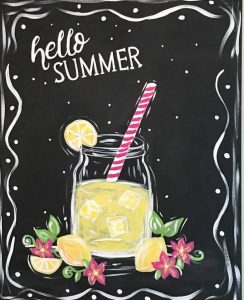 Canvas Painting Class: Summer Lemonade (11″x14″)