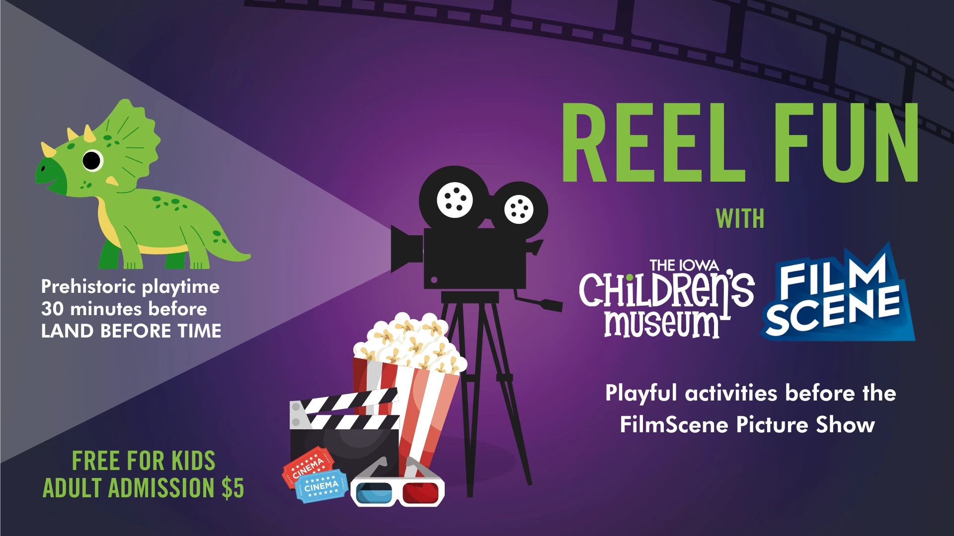 Reel Fun: Iowa Children's Musuem Activities at FilmScene - Think