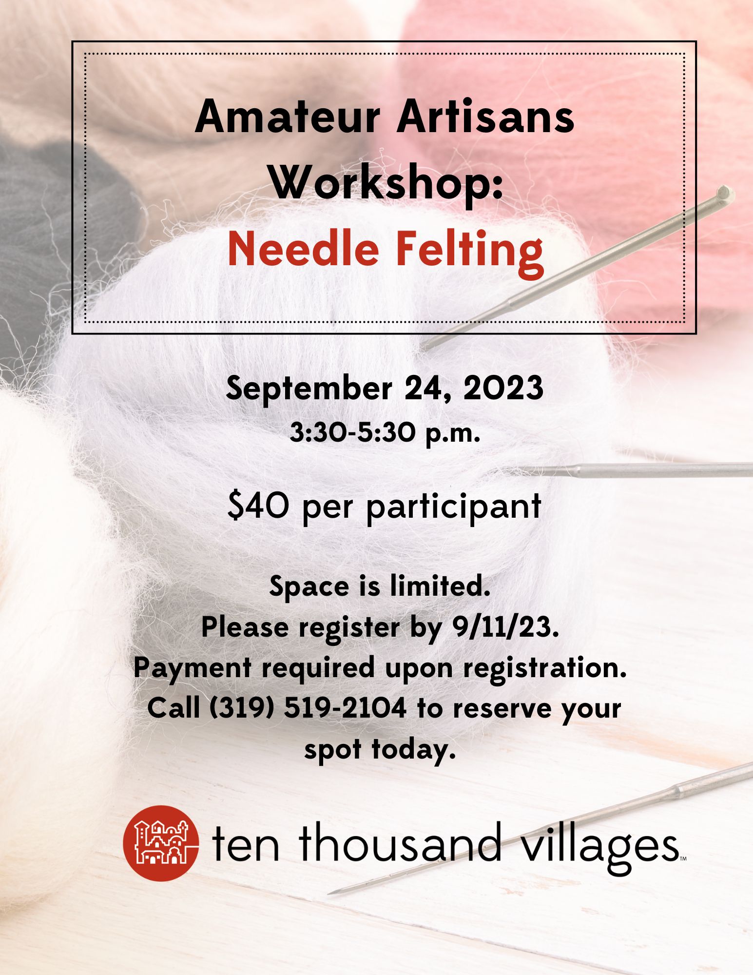 Amatuer Artisans: Needle Felting Workshop