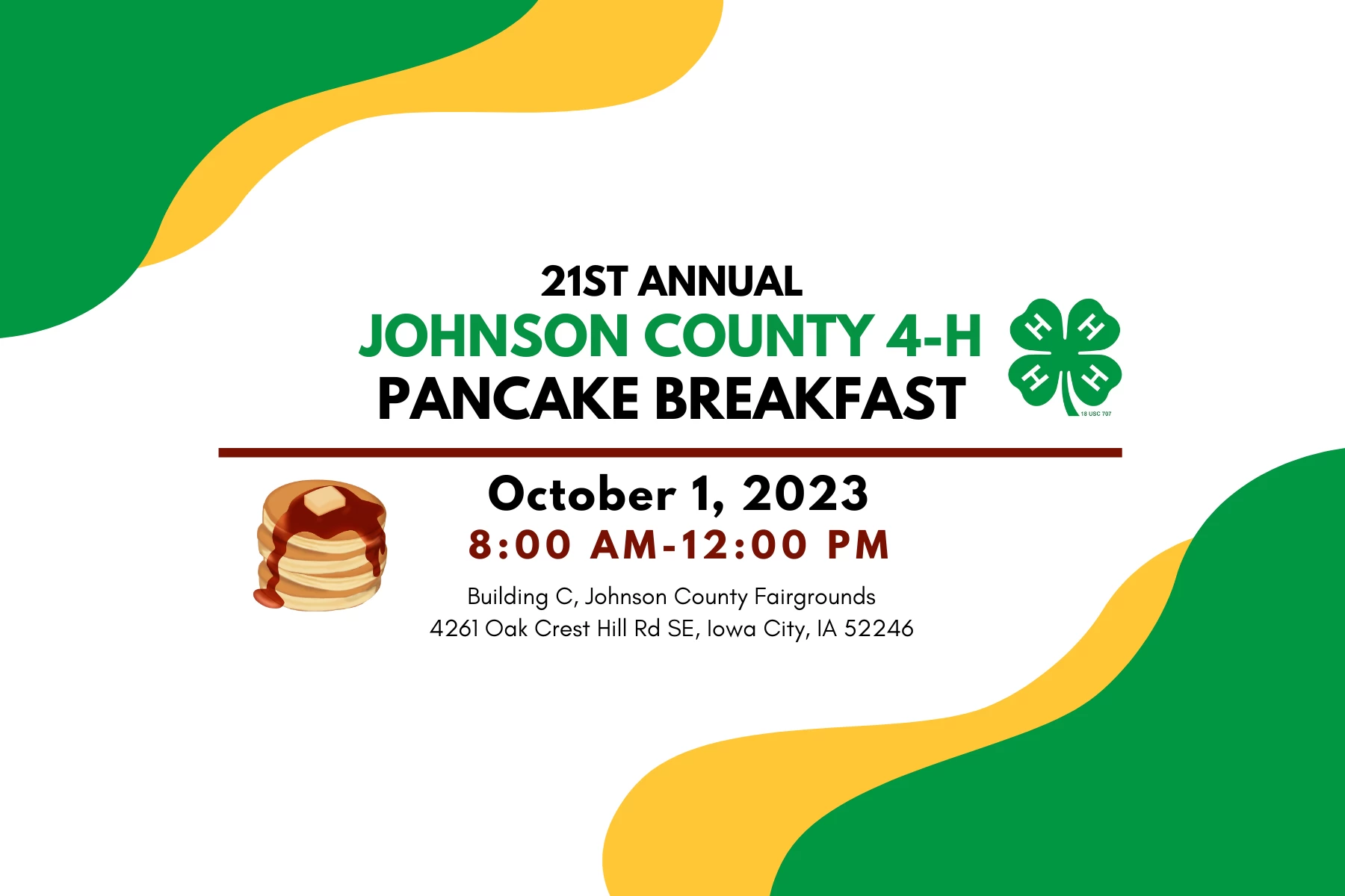 21st Annual Johnson County 4-H Pancake Breakfast