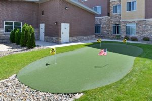 Putting green outside the Residence Inn by Marriott in Coralville, Iowa