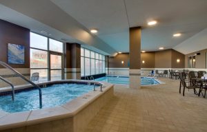 Indoor pool/outdoor pool at the Drury Inn & Suites Iowa City Coralville