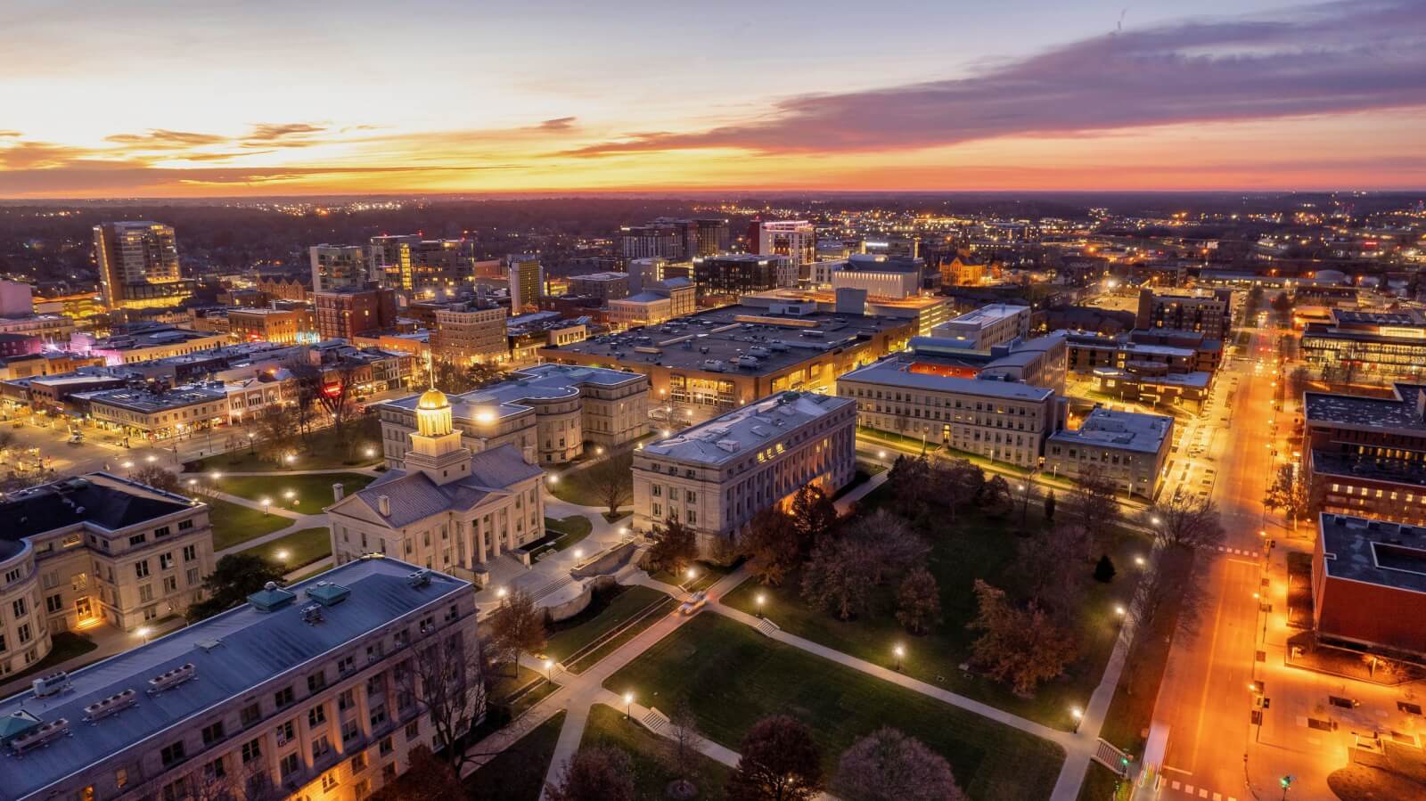 Iowa landscape with hemp fields